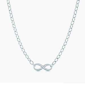 Tiffany sterling silver infinity link chain necklace